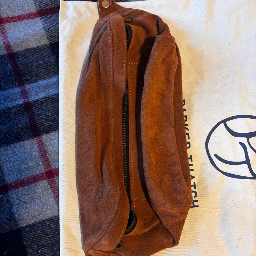 Parker Thatch Caramel Suede Sling Bag - Picture 12 of 13
